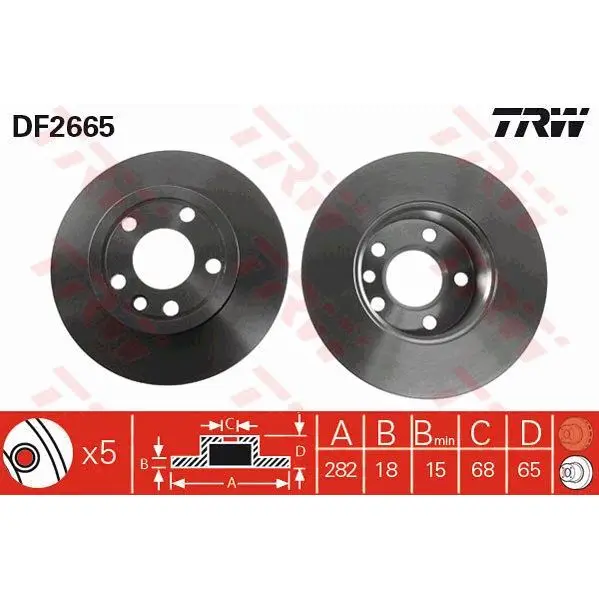 Диск тормозной VW TRANSPORTER IV 96- R15 передний вент. D=282мм