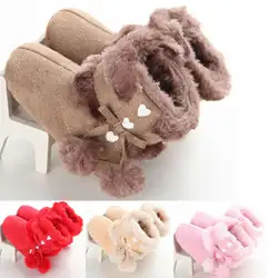 2019 г. Новая Милая обувь для маленьких девочек зимние теплые детские зимние ботинки на мягкой подошве Prewalker 0-18M