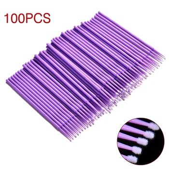 

100Pcs Disposable Colorful Cotton Swabs MicroBrush Eyelashes Extension Cleaning Swab Applicators Eyelash Swab Cosmetic Tools