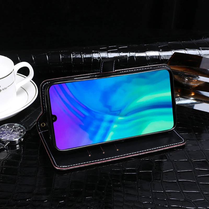 Кожаный чехол книжка с текстурой крокодила для Huawei Honor 20i|Чехлы-портмоне| |