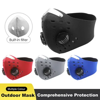

MOVIGOR Sport Cycling Face Mask Anti-Pollution Dust Filter PM 2.5 Activated Carbon Breathing Valve Running Training Mask 3 Color