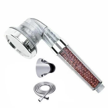 

High Pressure Replacement Filter Balls SPA Shower Head With Stop Button 3 Modes Adjustable Shower Head