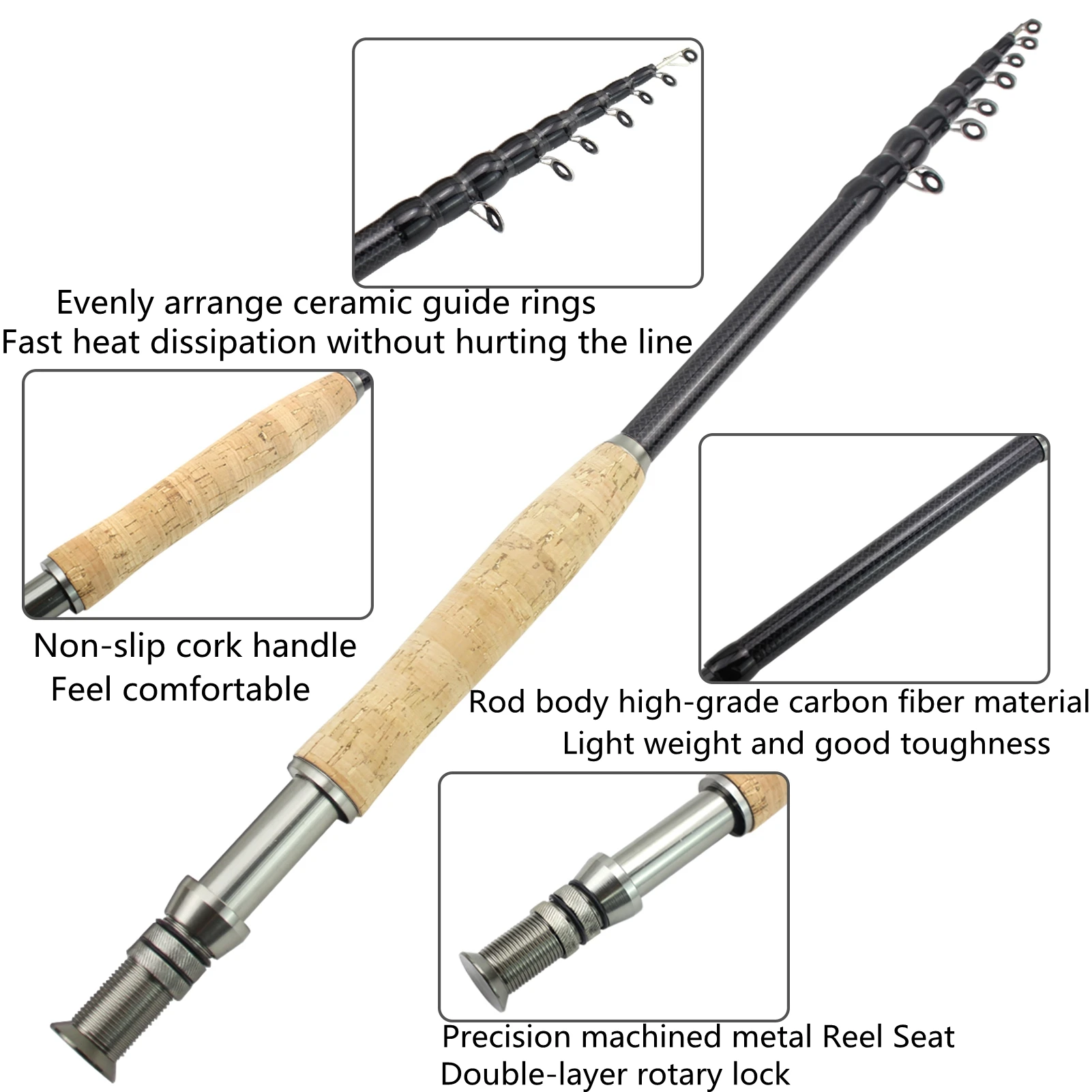 Tough Compact Fly Fishing Rod, Telescopic Fly Fishing Rods