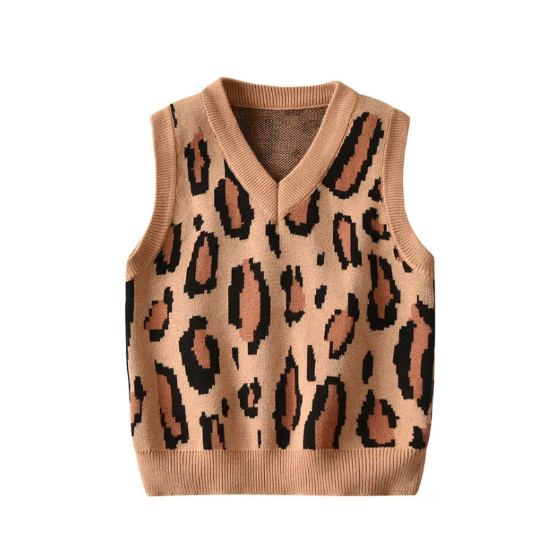 

Autumn and Winter Waistcoat Girls's Clothes Outerwear Vest Children's Clothing Cotton for Girls Kids Leopard Print Vest