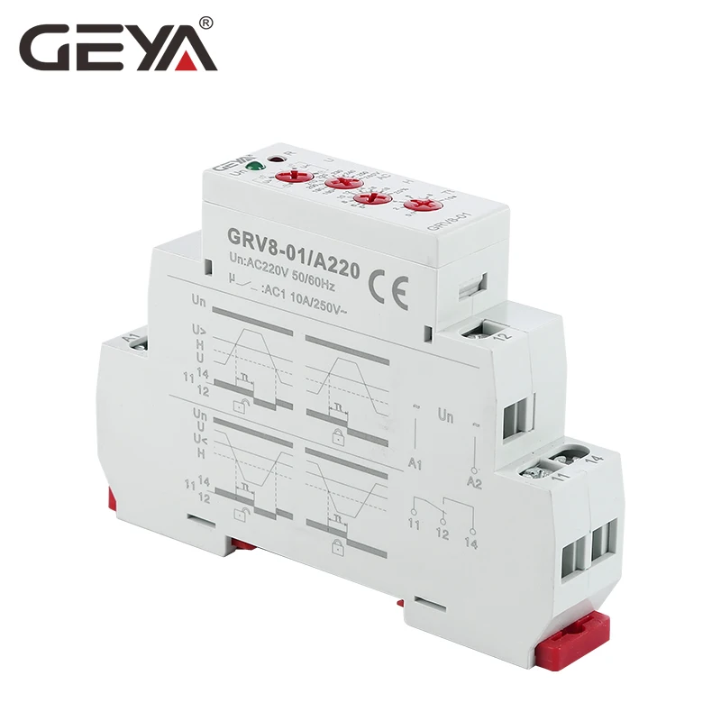GEYA GRV8-01 Однофазное реле напряжения регулируемое выше или под защитой напряжения монитор реле с светодиодный дисплей