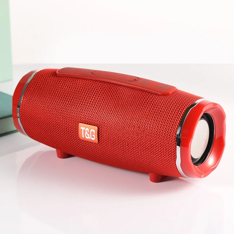 TG145 red TG145 Bluetooth Speaker Portable Outdoor Loudspeaker Wireless Mini Column 3D10W Stereo Music Surround Support FM TFCard Bass Box - Цвет: TG145 red