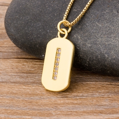 New Design Luxury Initial A-Z 26 Letters Necklace Charm  Copper Zircon Pendant Choker Family Name Jewelry Best Wedding Gift
