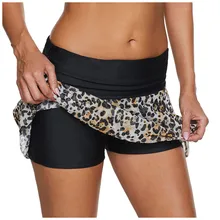 Сексуальное леопардовое Сетчатое бикини с юбкой, летнее нижнее белье размера плюс, пляжные плавки, шорты, одежда для плавания, юбка для женщин, купальный костюм, Шорты для плавания#1223q25