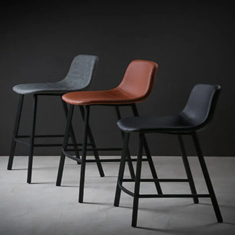 

Nordic Bar Stool Stylish Modern Minimalist Bar Chair 5 Colors 65/75 Cm Height Retro Craft Seat High Bench Home Bar Decoration