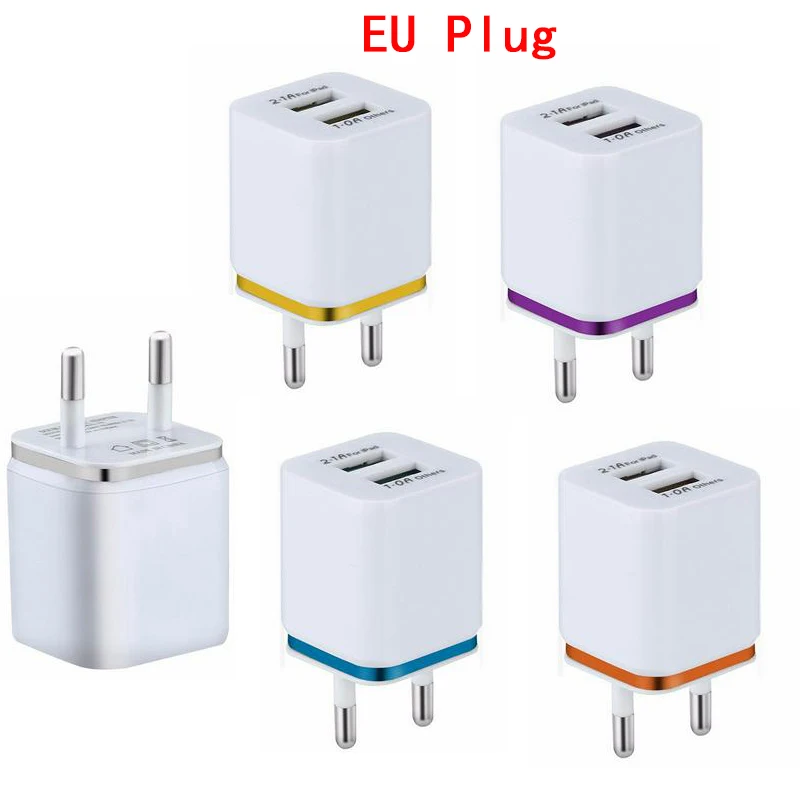 2USB зарядное устройство 2.1A мобильный телефон планшет путешествия компактный портативный быстрая зарядка Зарядка голова США ЕС штекер водонепроницаемый светодиодный зарядное устройство - Тип штекера: EU Plug