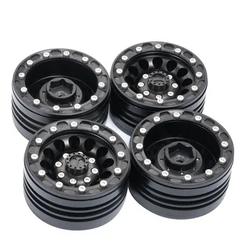 

Scx10 Trx-4 1.9 Inch Beadlock Aluminum Beadlock Wheel Rims Set for 1/10 TRX-4 SCX10 D90 Wraith 36 37 RC Crawler Wheel,Black
