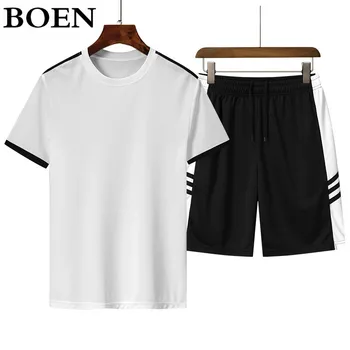 

2020 Tracksuits Men Brand Clothing T-shirt Men's Sets Fashion Summer 2pc Tracksuit + Shorts Sets Casual T-shirt Set Sportswears