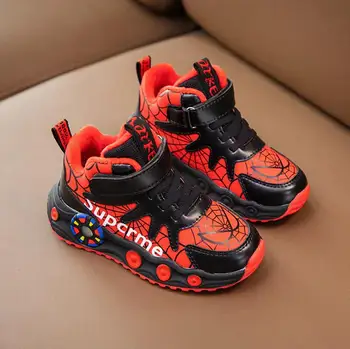 

Spring Winter Spiderman Children's Shoes Kids Warm Sports Shoes Boys Cartoon Leisure Cotton Sneakers