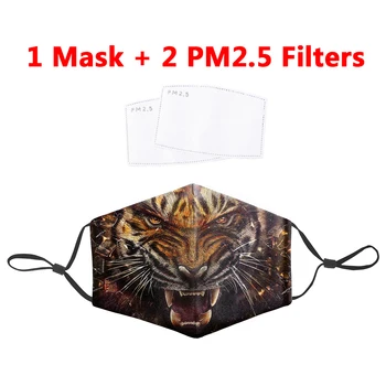 

3D Animal Pattern Printing Mask Wild Wolf Kitten Masks Protection PM2.5 Breathing Filter Mouth Muffles 3D Skin-friendly Mask