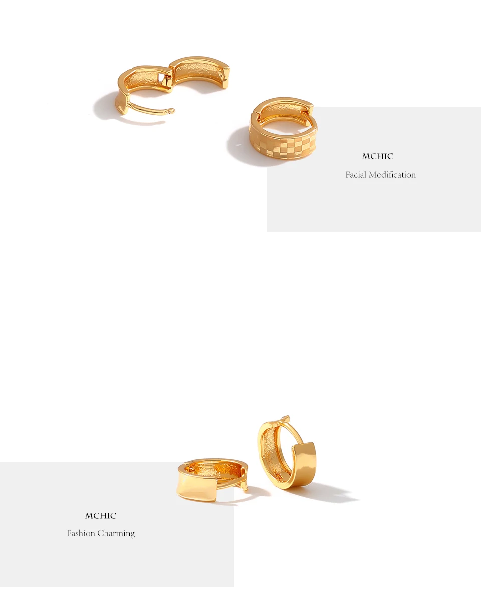 Серьги Mchic с узором, круглые геометрические ювелирные изделия, модное Золотое кольцо для диких ушей для женщин, Подарок на годовщину, женские серьги, Мода