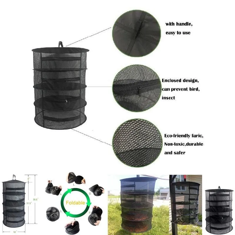 Drying Net Drying Rack 4 Layers Basket Foreign Trade Amazon Closed With Zipper Drying Clothes Baskets Household Drying Net
