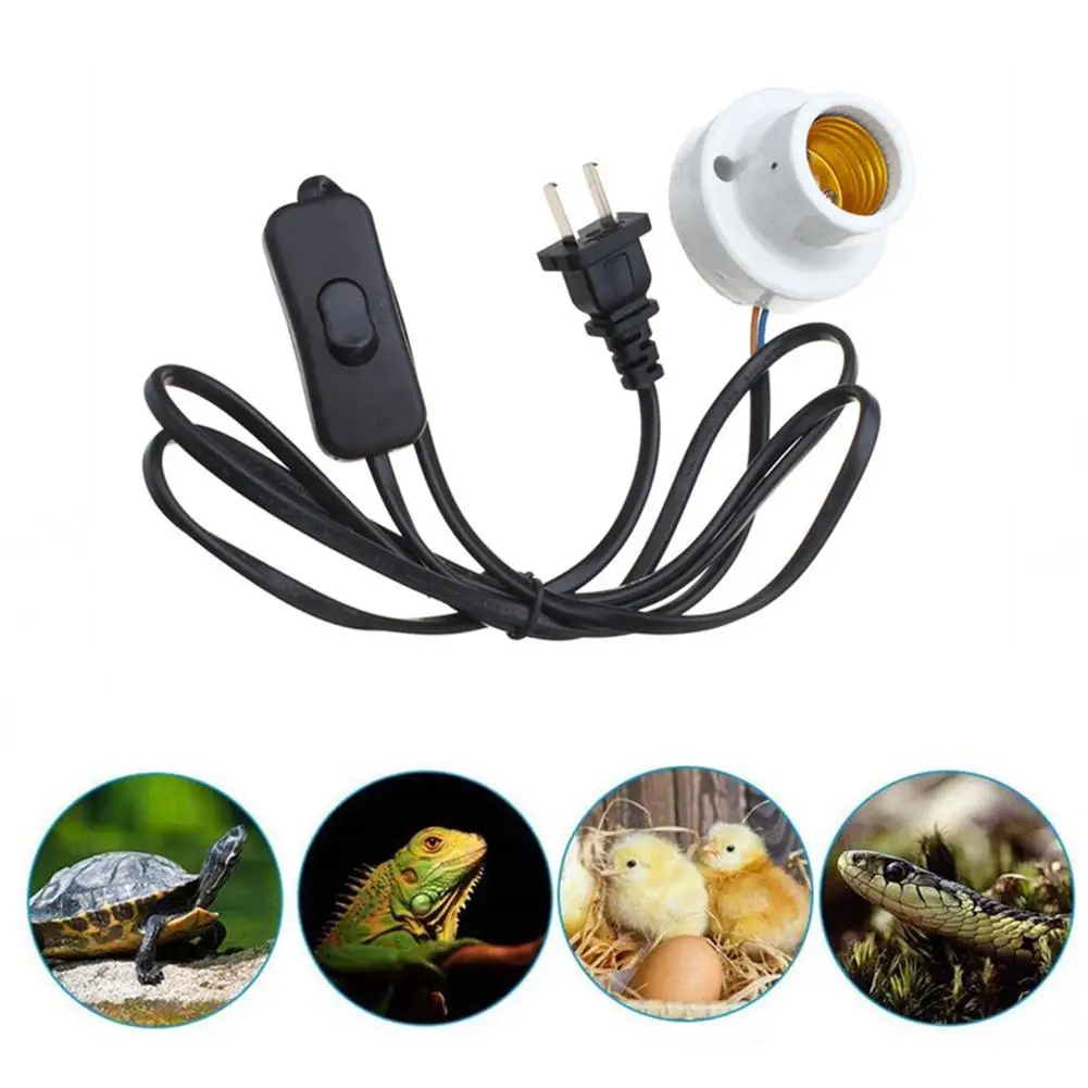 

E27 300W Reptile Lamp Socket Holder Porcelain Pet Brooder Turtle Lizard Reptile Heating Lamp Light Socket EU/US Plug