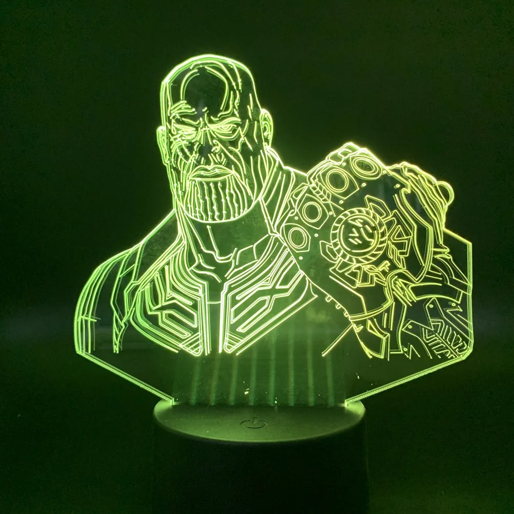 Светодиодный ночник Thanos Light для детской комнаты Мстители ночник детский подарок современный танос изменение цвета 3D лампа ночник