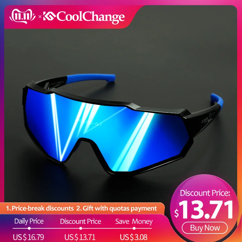 CoolChange поляризованные велосипедные очки для бега, езды на велосипеде UV400, солнцезащитные очки для спорта на открытом воздухе, MTB, велосипедные очки, очки для мужчин и женщин