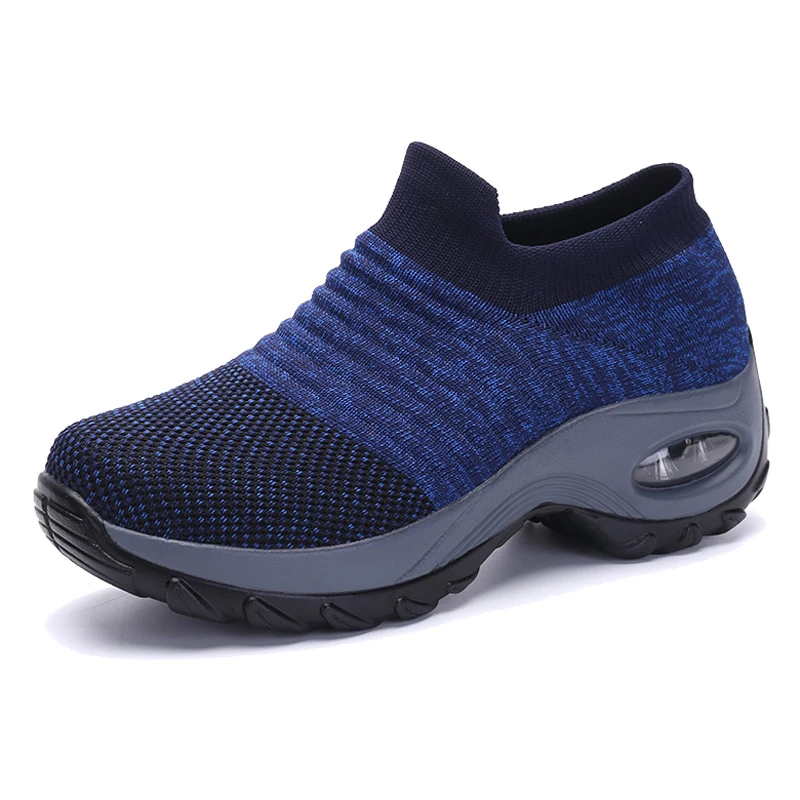 Blue Женская обувь для тенниса; кроссовки на платформе; Spor Ayakkabi Bayan; спортивная однотонная дышащая обувь; zapatos mujer - Цвет: Blue