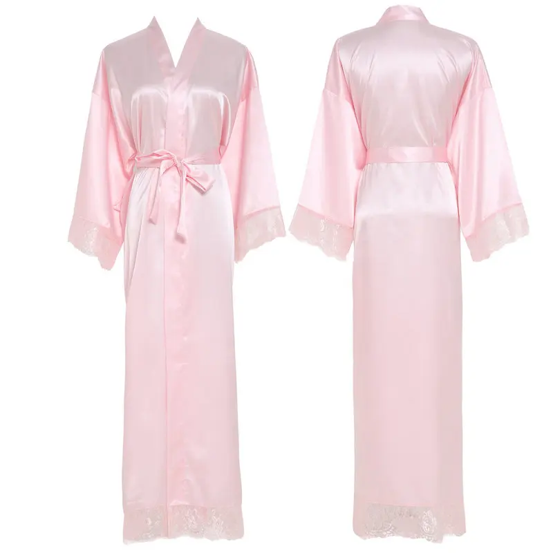 YUXINBRIDAL Шелковый атласный КРУЖЕВНОЙ ХАЛАТ подружки невесты свадебные халаты длинный халат женский халат нижнее белье халат
