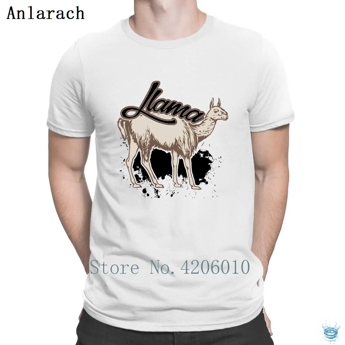 Llama футболка новые футболки Фитнес Летний стиль футболка для Для мужчин трикотажные штаны приталенные хлопок