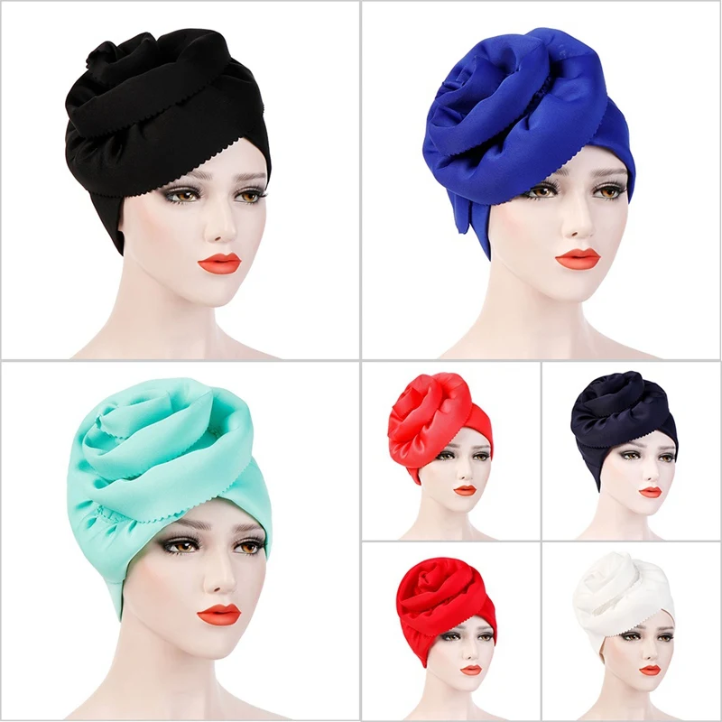 Muslim Female Hats For Women Headscarf India Flower Turban Chemotherapy Wrap Caps For Ladies Cancer Chemo Hats Femme