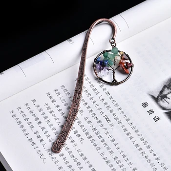 

1PC Natural Crystal Mineral Ornaments Tree of Life Bookmark Student Book Labels Literature Gifts Stationery Free Shipping