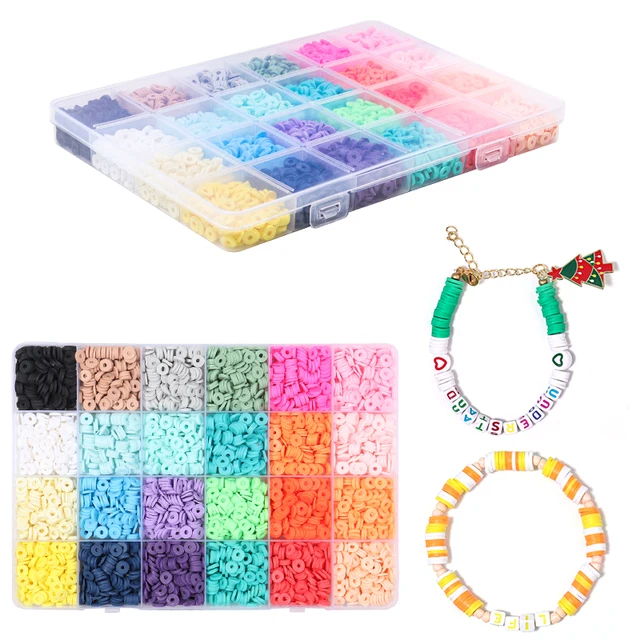 2400 pieces of polymer clay bead bracelet making kit, a variety of  different combinations can be made with shell clasp lobster c - AliExpress