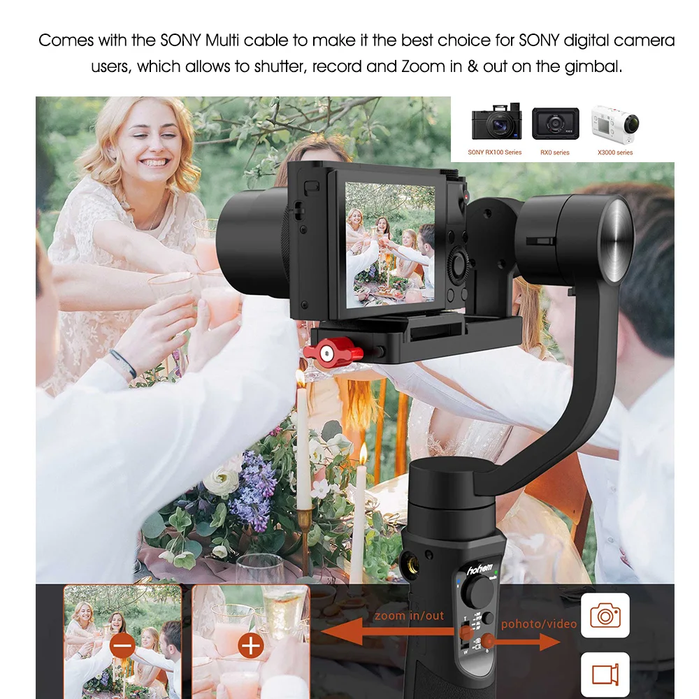 Мульти 3-осевая карманная стабилизирующая подвеска стабилизатор для sony RX100 серии для Canon G серия для Камера смартфон