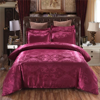 

2.0m purple ropa de cama king size queen bedding set parrure de lit 2 personnes sprei singlelencois cama de casalsatin 200 240