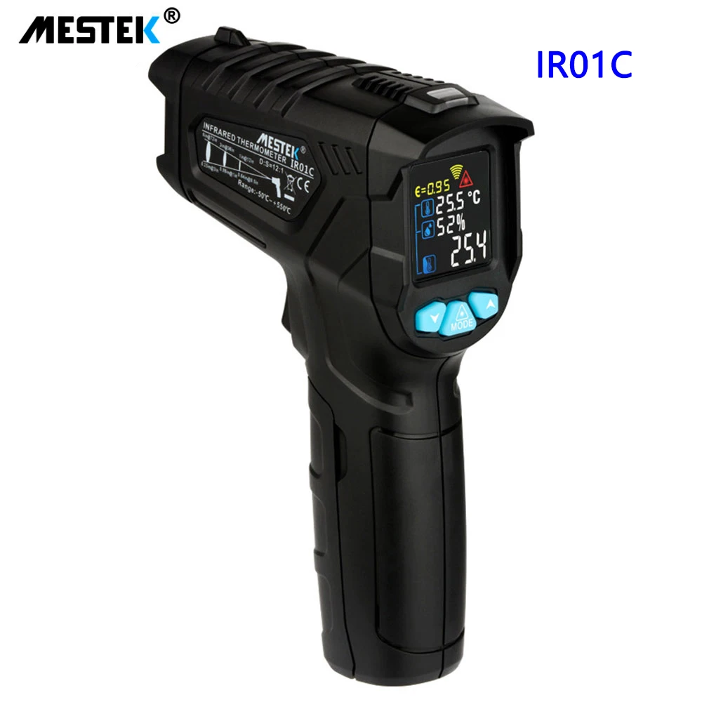 

Mestek IR01C Digital Thermometer Humidity Meter Infrared Thermometer Hygrometer Temperature Meter Pyrometer(Without Battery)