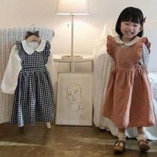 Новинка года; платье принцессы для малышей; Летнее Детское льняное хлопковое платье в корейском и японском стиле; Детские праздничные платья; повседневная одежда в стиле ретро