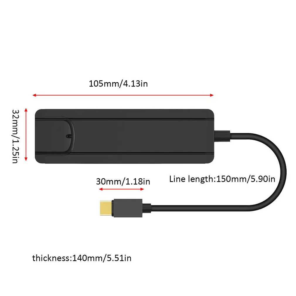 5 в 1 концентратор Uitstekende Duurzaam ABS алюминиевый тип-c om PD USB3.1/HDMI/RJ45/2 USB3.0 Многофункциональный USB-C