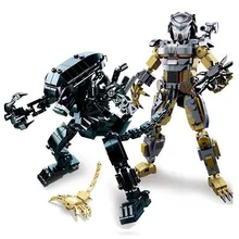 Alienígena vs predadores robô guerra modelo blocos de construção conjuntos diy criador construção alta tecnologia tijolos brinquedos educativos para crianças