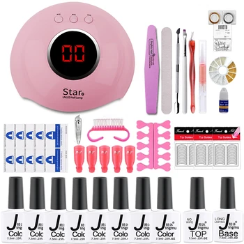

Nail Set UV LED Lamp Dryer With 8/18 pcs Nail Gel Polish Kit Soak Off Manicure Tools Set electric Nail drill Tools
