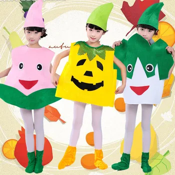 

Fruit Peach Pumpkin Cabbage Cosplay Costume For Kids Halloween Carnival Party Jumpsuit Group Performance Show Free Shipping