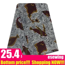 Настоящий гарантированный настоящий голландский воск высокого качества, ткань с принтом, 6 ярдов, африканская ткань для шитья, 120401