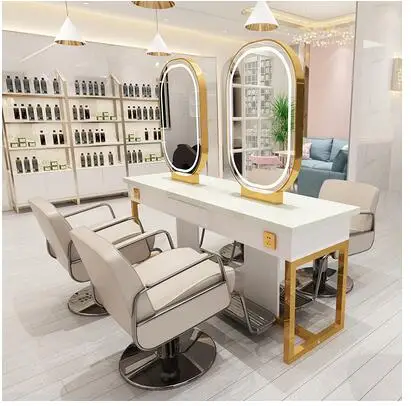 Barbershop зеркало знаменитости простые европейские волосы салон выделенный пол-к-потолок стиль резки Зеркало Стиль повязка для волос