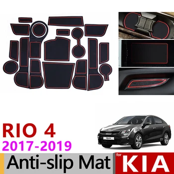 

Anti-Slip Gate Slot Mat Cup Rubber Pads Rug for Kia Rio 4 X-Line RIO 2017 2018 2019 18pcs RIO4 Accessories Stickers Car Styling