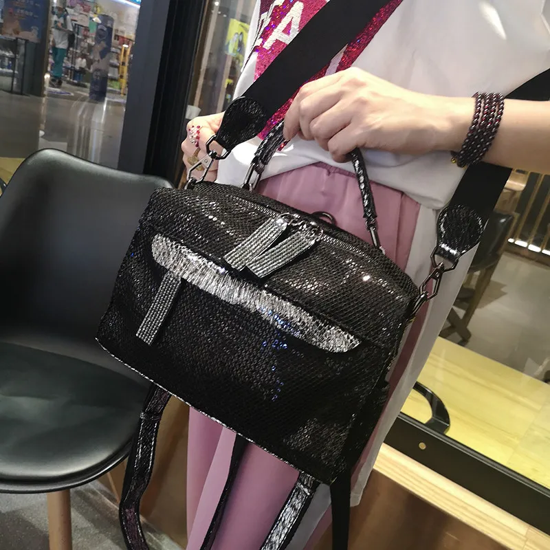 

Bags for Women 2020 New Nylon Cloth Double Mesh Fashion Sequin Crossbody Bag Leisure Rhinestone Large Capacity Handbag Satchels