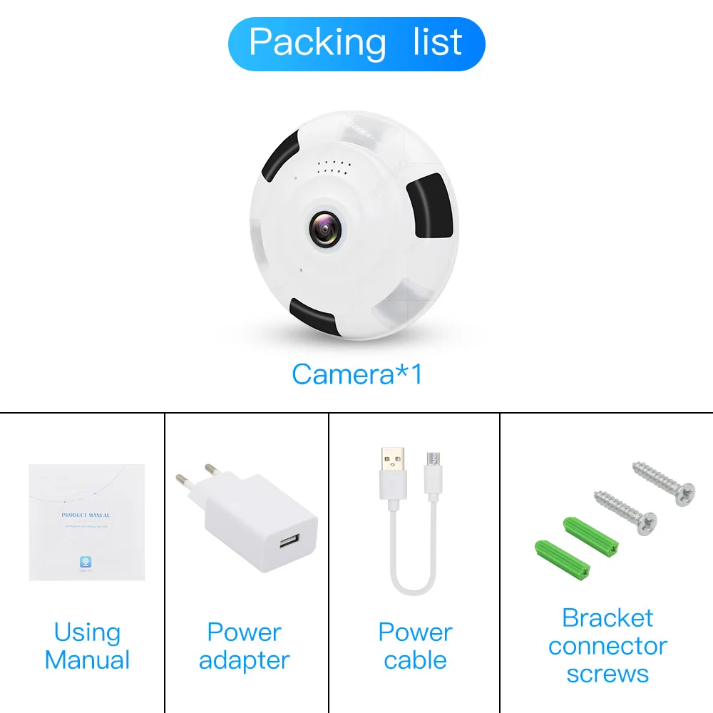 1.3MP/2.0MP Full view wifi 360 градусов двухстороннее аудио Панорамное 960 P/1080 P рыбий глаз Беспроводная интеллектуальная ip-камера V380