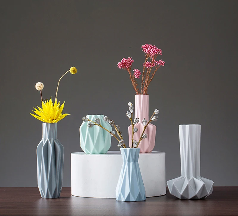 Скандинавские мини оригами керамические вазы красочные сухие цветы вазы цветочный горшок домашние декоративные украшения креативный свадебный подарок