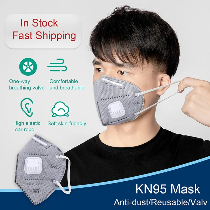KN95 masques faciaux masque 5 couches masque Anti-particules bouche
respirateur Anti-sécurité filtre masque en Stock