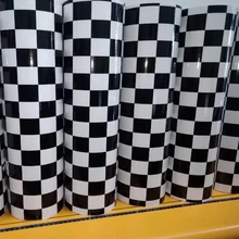 Film d'emballage en vinyle autocollant de Camouflage à carreaux, noir et blanc mat, avec dégagement d'air, taille 50x20/300/500 CM, DIY bricolage