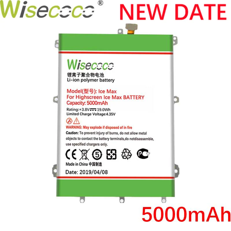 

Wisecoco 5000mAh For Highscreen Power Ice Max Bateria Batterij Batterie CellPhone In Stock Latest Produce High quality battery