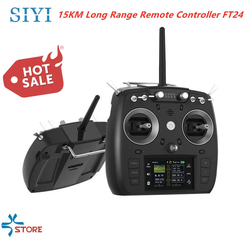 15Km SIYI FT24 2.4G 12CH Radio Transmitter Remote Controller with OTA Mini Receiver for TBS Crossfire/ Frsky R9M FPV Drones
