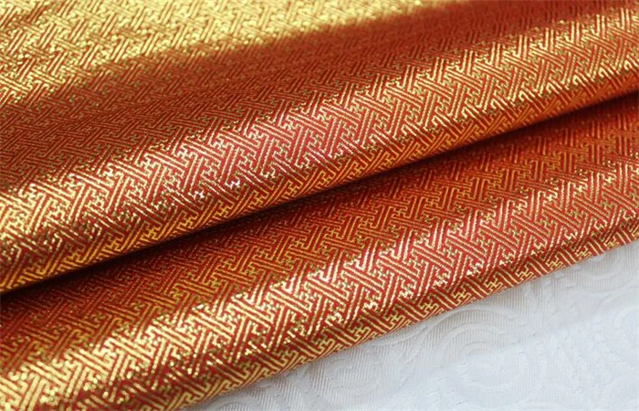 Red-Gold Блестящая металлическая ткань из парчи для сценического костюма декоративная Праздничная ткань с люрексом - Цвет: Red-Gold