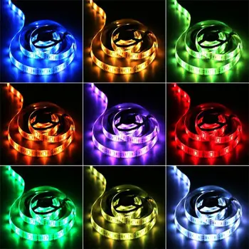 

RGB 5M 10M 15M Tape Diode DC 12V+ Remote Control +Adapter LED Strip Light RGB 5050 SMD 2835 Flexible Ribbon fita led light strip