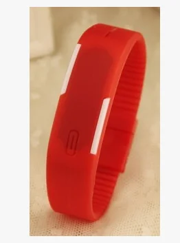 Корейские влюбленные мужские и женские часы светодиодный цифровые часы электронные наручные часы креативный календарь красочные резиновые Смарт Montre Femme - Цвет: Красный
